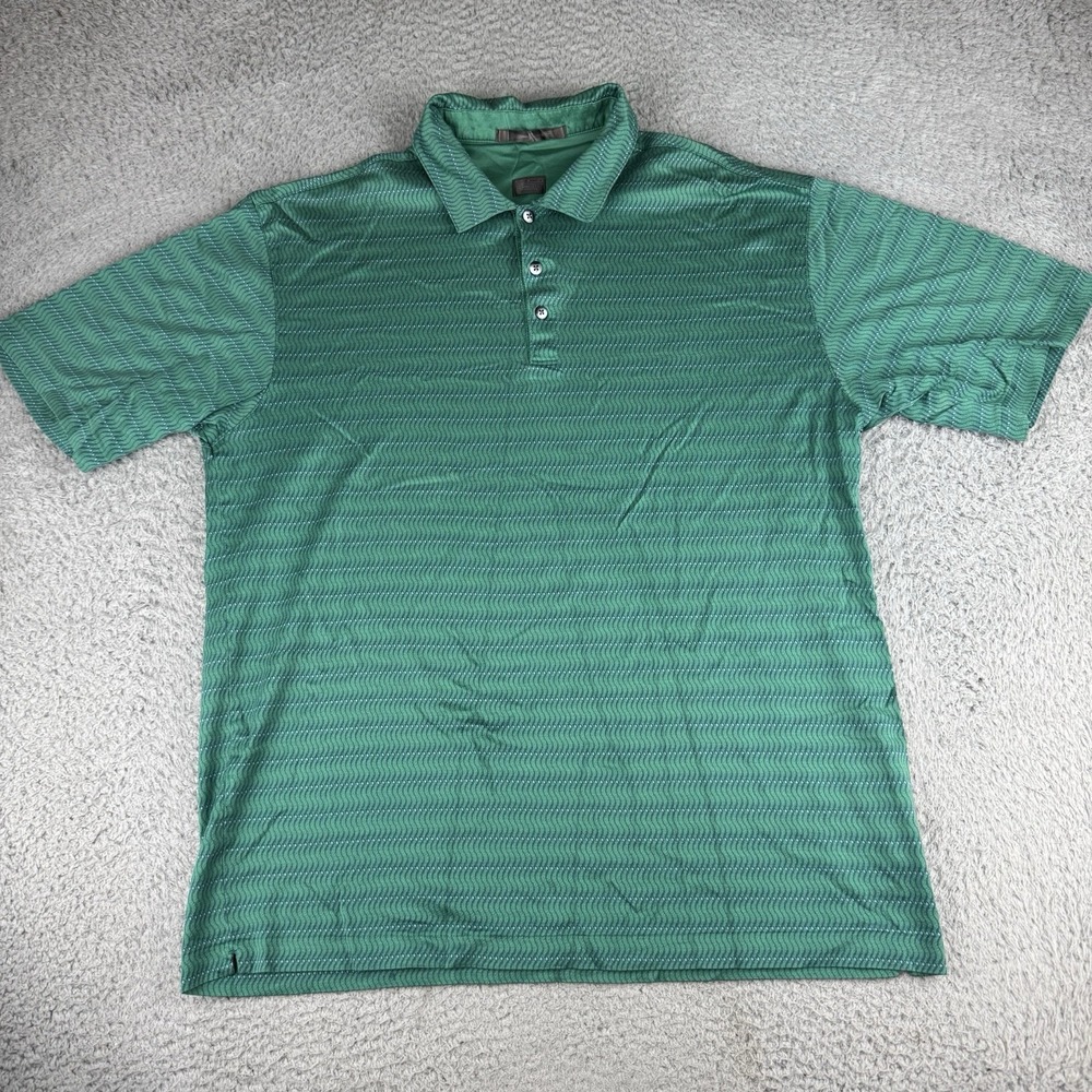 Vintage Nike Golf Tiger Woods Green Design Polo Shirt Men's Size Large Y2k